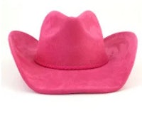 a pink cowboy hat on a white background